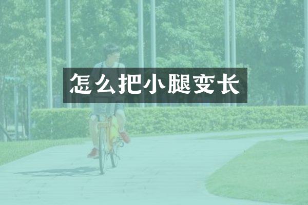 怎么把小腿变长