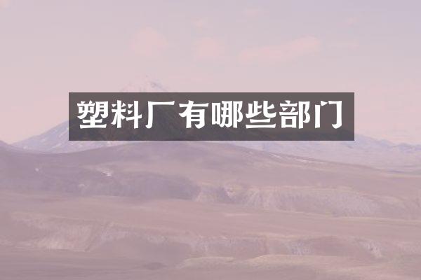 塑料厂有哪些部门