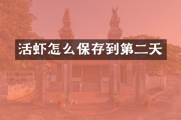 活虾怎么保存到第二天