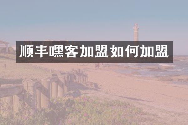 顺丰嘿客加盟如何加盟