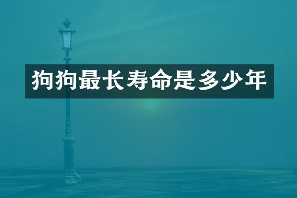 狗狗最长寿命是多少年