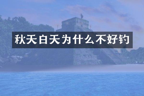 秋天白天为什么不好钓