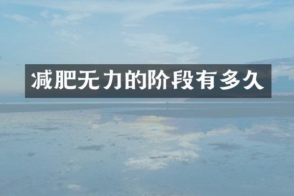 减肥无力的阶段有多久