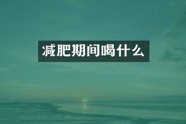 减肥期间喝什么