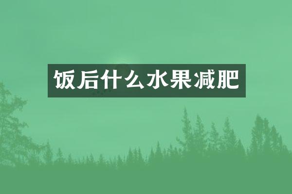 饭后什么水果减肥