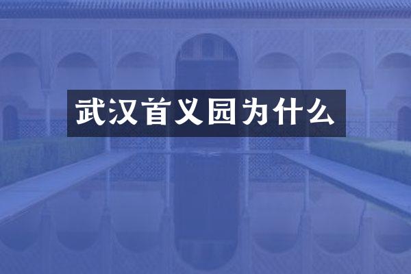 武汉首义园为什么
