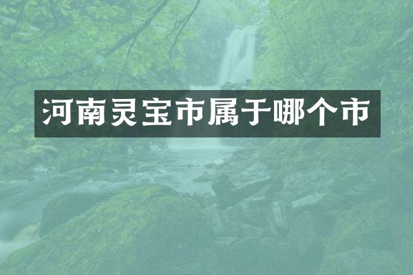 河南灵宝市属于哪个市