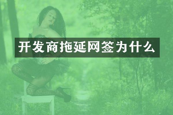 开发商拖延网签为什么