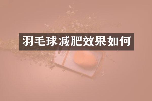 羽毛球减肥效果如何