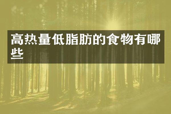 高热量低脂肪的食物有哪些