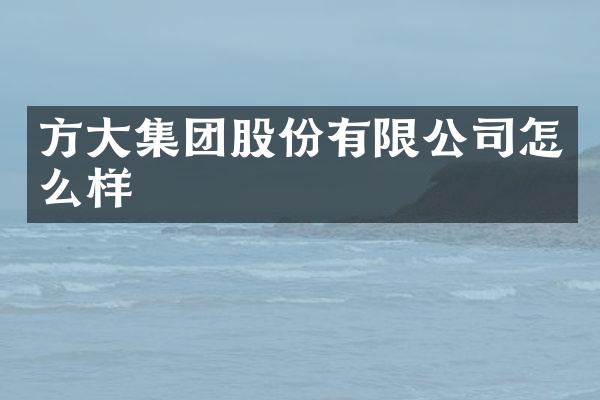 方大集团股份有限公司怎么样