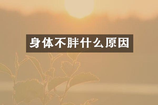 身体不胖什么原因
