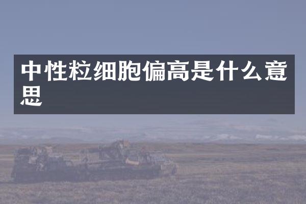 中性粒细胞偏高是什么意思