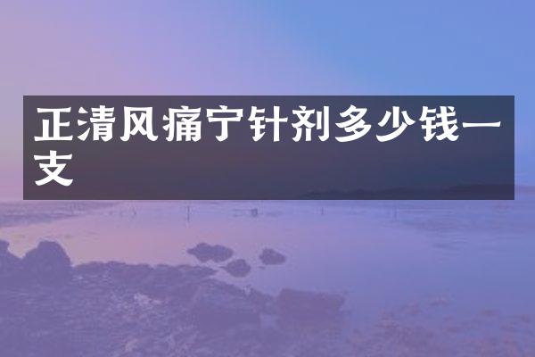 正清风痛宁针剂多少钱一支