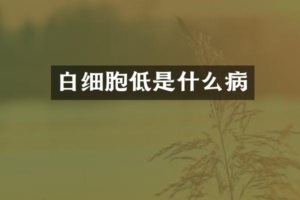 白细胞低是什么病
