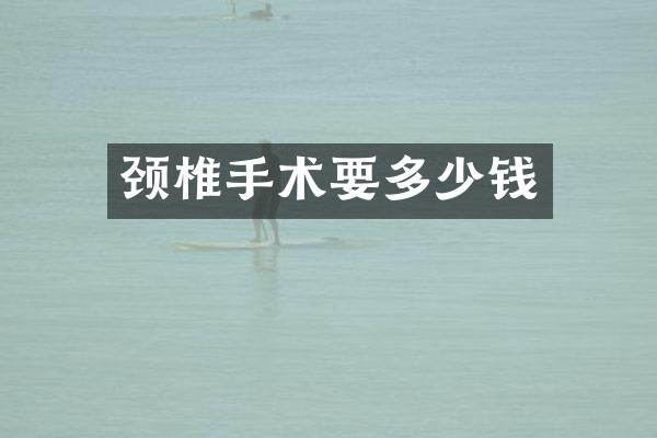 颈椎手术要多少钱