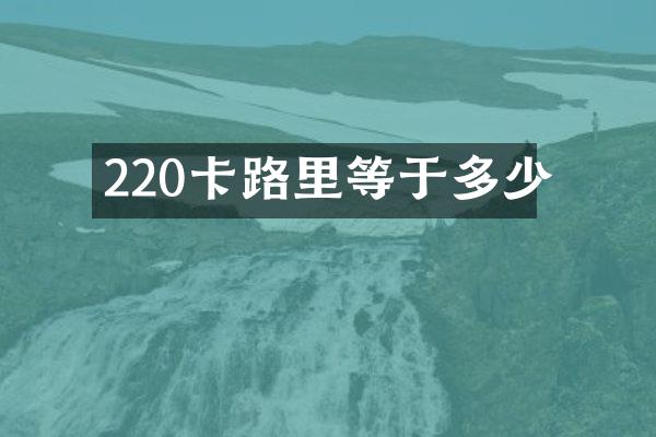 220卡路里等于多少