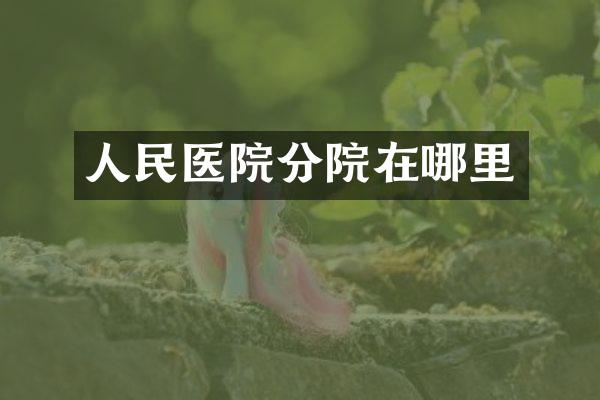 人民医院分院在哪里