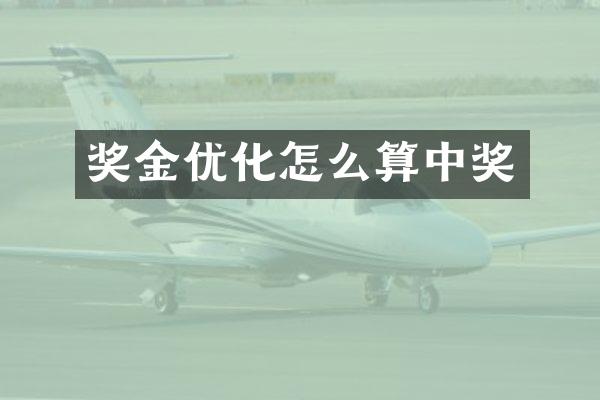 奖金优化怎么算中奖