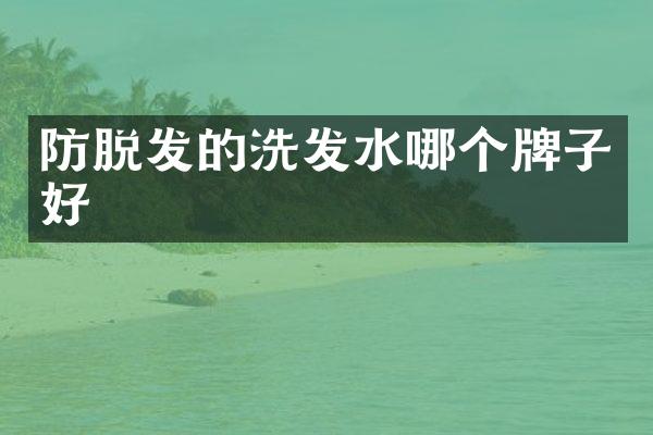 防脱发的洗发水哪个牌子好