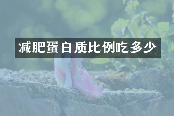 减肥蛋白质比例吃多少
