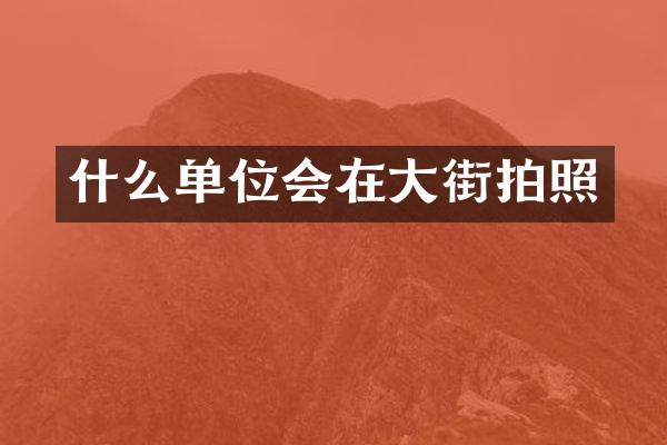 什么单位会在大街拍照
