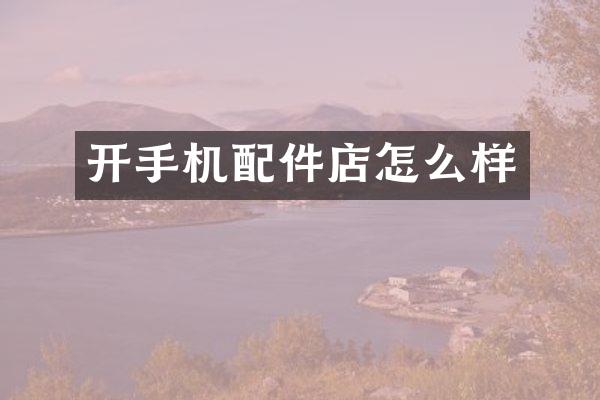 开手机配件店怎么样