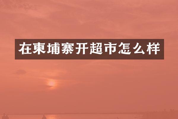 在柬埔寨开超市怎么样