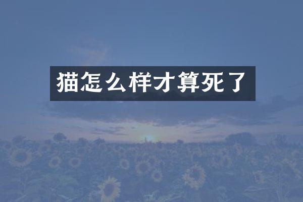 猫怎么样才算死了