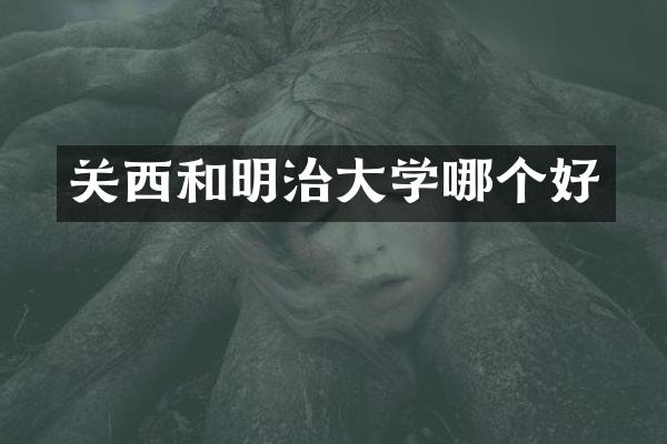 关西和明治大学哪个好