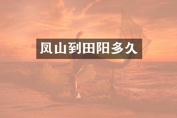 凤山到田阳多久