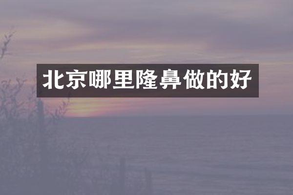 北京哪里隆鼻做的好