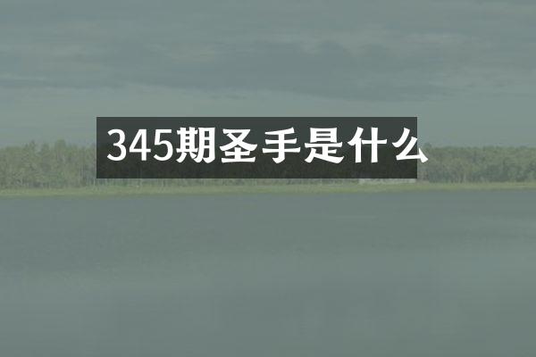 345期圣手是什么