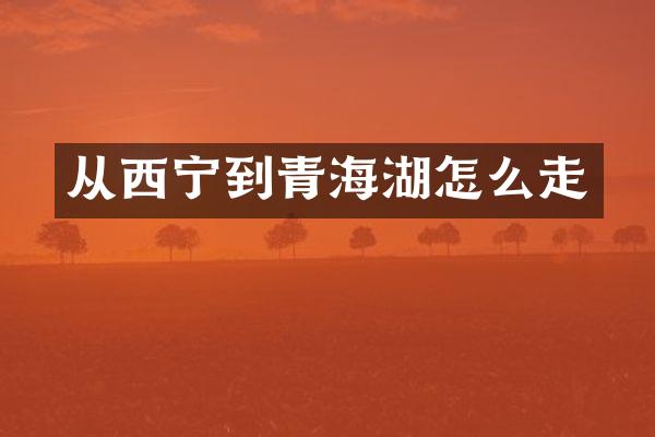 从西宁到青海湖怎么走