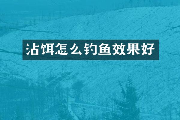 沾饵怎么钓鱼效果好