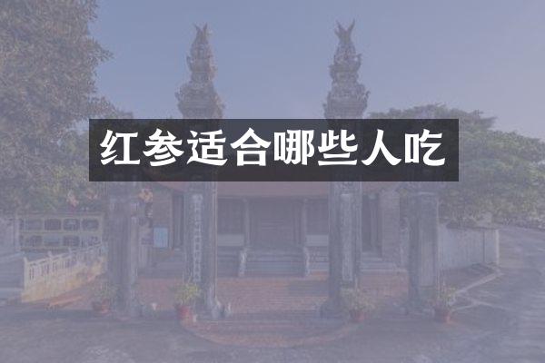 红参适合哪些人吃