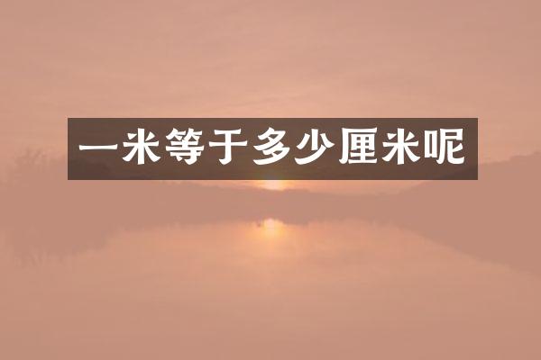 一米等于多少厘米呢
