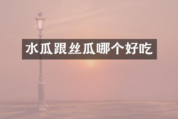 水瓜跟丝瓜哪个好吃