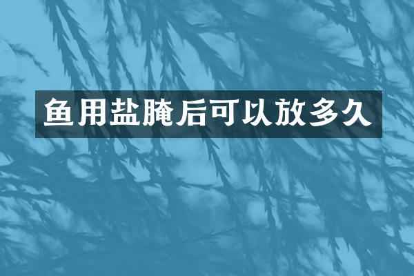 鱼用盐腌后可以放多久