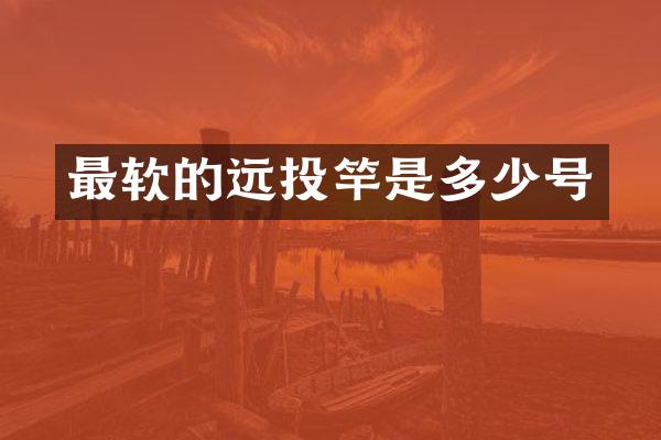 最软的远投竿是多少号