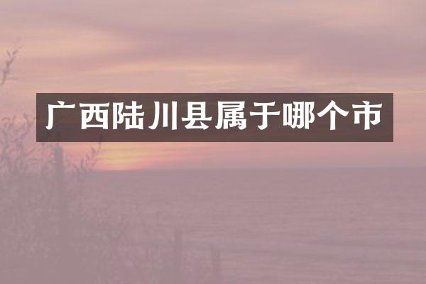 广西陆川县属于哪个市
