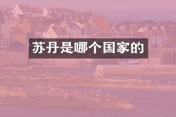 苏丹是哪个国家的