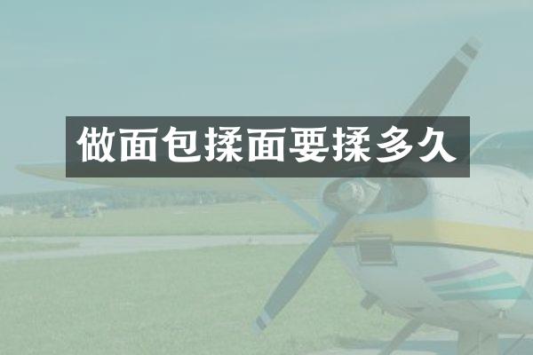做面包揉面要揉多久