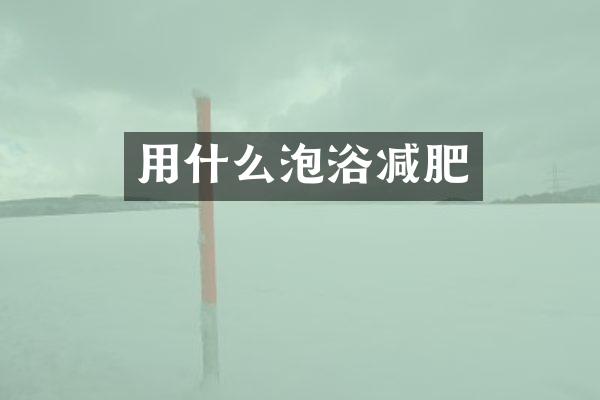 用什么泡浴减肥