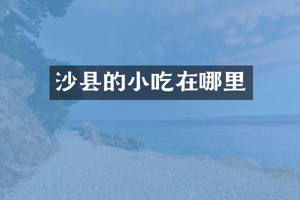 沙县的小吃在哪里