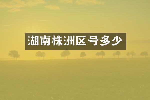 湖南株洲区号多少