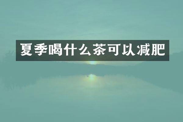 夏季喝什么茶可以减肥