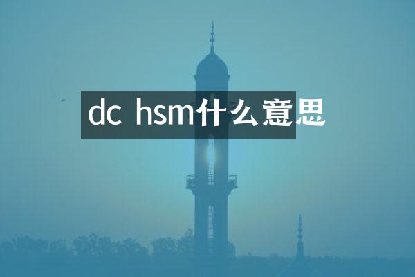 dc hsm什么意思