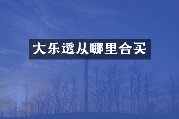 大乐透从哪里合买