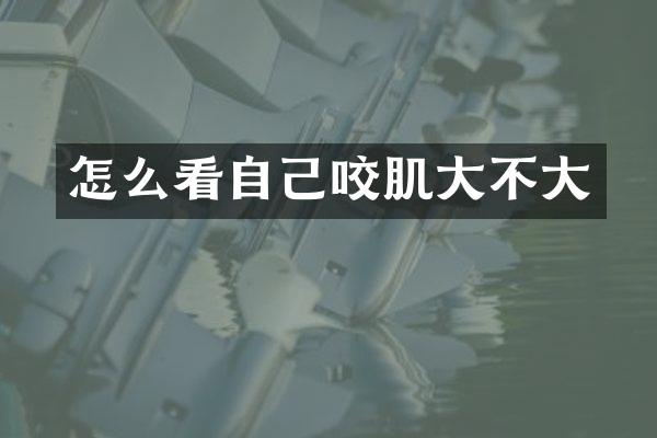 怎么看自己咬肌大不大
